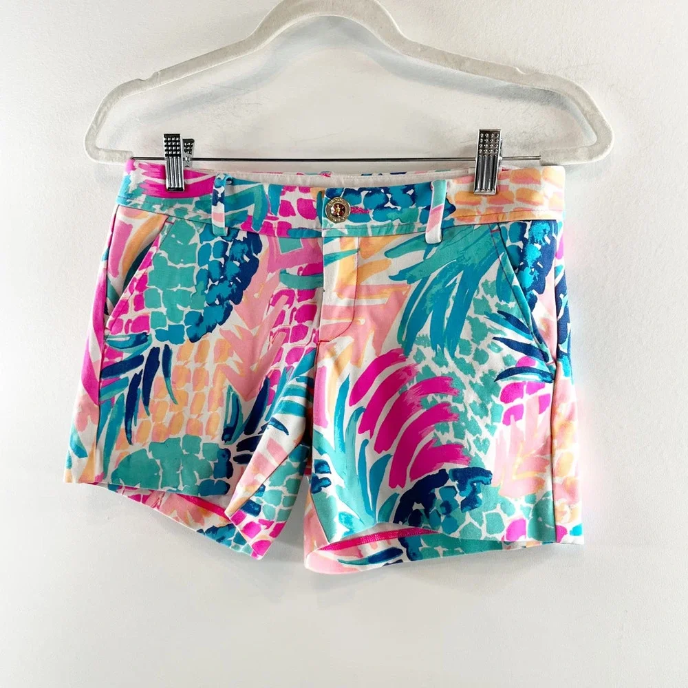 Lilly Pulitzer Callahan Chino Shorts Tropical Leaf Print Multicolor 2